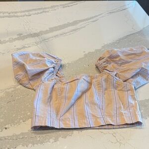 Aerie Pastel Striped Smocked Top
